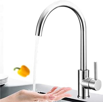 Grifo Mezclador Cocina Monomando Níquel Cepillado - Con Spray, 360° Y Fácil Instalación